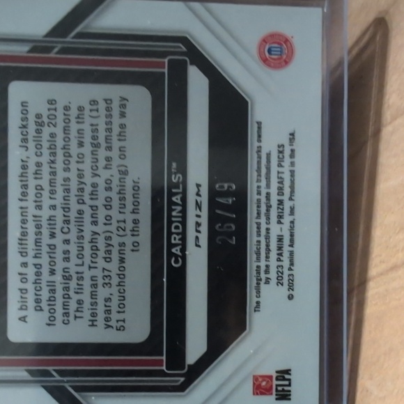 2023 Prizm Draft Picks Lamar Jackson Orange Pulsar Prizm #26/49 Ravens 🔥🔥🔥 - Picture 3 of 3